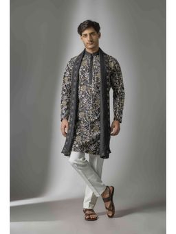 Abees - Black Embroidered Kurta with Dupatta and Pant