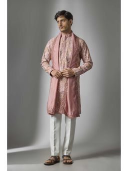 Abees - Orange Embroidered Kurta with Dupatta and Pant