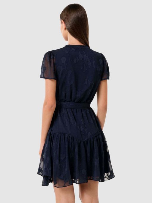 Buy Forever New Navy Blue Self Design Mini Dress and Belt (Set of 2) Online Buy Forever New Navy Blue Self Design Mini Dress and Belt (Set of 2) Online