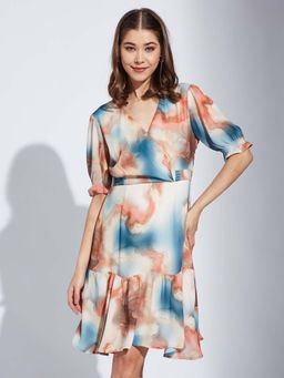 Latin Quarters - Multi-Color Printed Knee Length Dress
