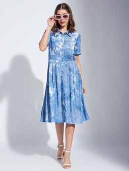 Latin Quarters - Blue Tie and Dye Midi Dress
