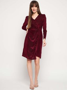 Madame - Wine Stripes Mini Dress