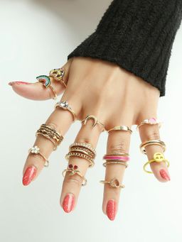 Lilly & Sparkle - Set of 23 Gold-Plated Happy Summer Rings