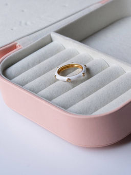 ANUSHKA JAIN JEWELLERY - 925 White Studded Enamel Ring White