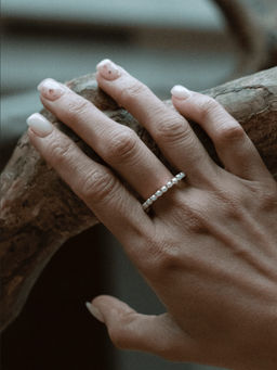 ANUSHKA JAIN JEWELLERY - 925 Thin Pearl Ring White and Gold White