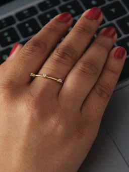 ANUSHKA JAIN JEWELLERY - 925 Dotted Ring White