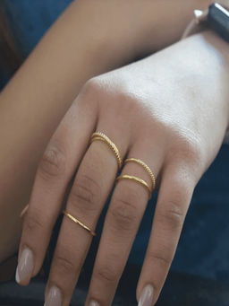 ANUSHKA JAIN JEWELLERY - 925 Half Twisted Ring Gold