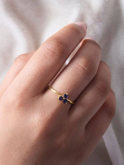 ANUSHKA JAIN JEWELLERY - 925 Sapphire Trio Ring Blue