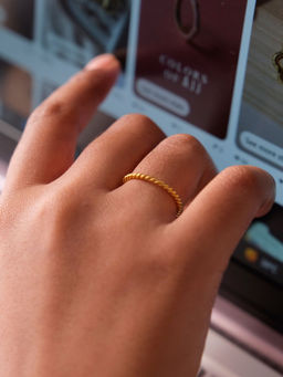 ANUSHKA JAIN JEWELLERY - 925 Rope Ring Gold