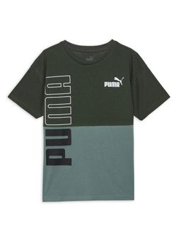 Puma - Power Colo Block Boys Green Tee
