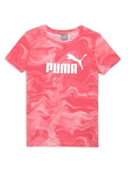 Puma - Essentials Marbleized Girls Pink Tee