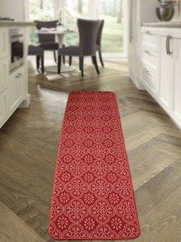 Saral Home - Cotton Anti-Skid Bedside Runner-Red-55X180 Cm