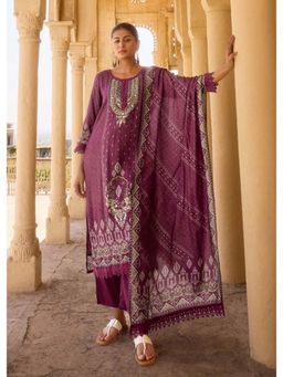 Autumnlane - Aster Jam Embroidered Kurta with Pant and Dupatta