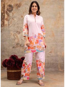 Autumnlane - Hardik Pink Oyster Printed Co-Ord Set
