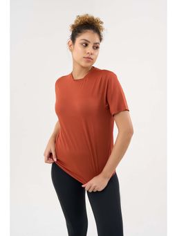 DCYPHR - Women Ausm5X Mesh Burnt Orange T-shirt