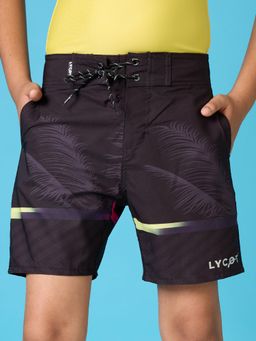 LYCOT - Boys Tropical Leaf Printed Beach Shorts