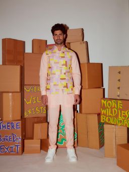 Nirmooha - Kurta with Straight Pant and Multicolor Nehru Jacket (Set of 3)