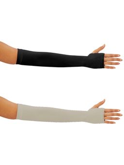 G Heist - Unisex Solid Assorted Uv Protection Arm Sleeves Gloves Multi-Color (Pack of 2)