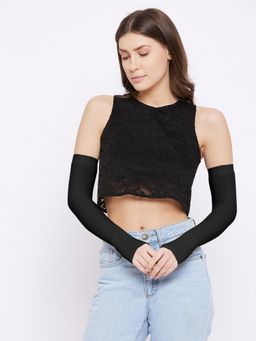 G Heist - Unisex Black Solid Uv Protection Arm Sleeves