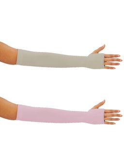 G Heist - Unisex Solid Assorted Uv Protection Arm Sleeves Gloves Multi-Color (Pack of 2)