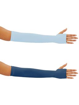 G Heist - Unisex Solid Assorted Uv Protection Arm Sleeves Gloves Multi-Color (Pack of 2)