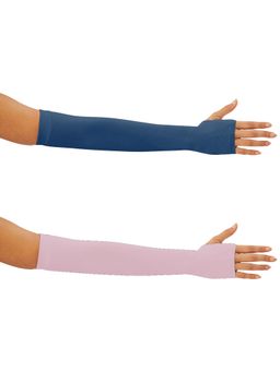 G Heist - Unisex Solid Assorted Uv Protection Arm Sleeves Gloves Multi-Color (Pack of 2)