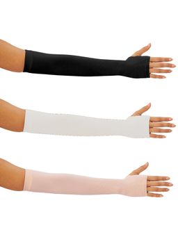 G Heist - Unisex Solid Assorted Uv Protection Arm Sleeves Gloves Multi-Color (Pack of 3)