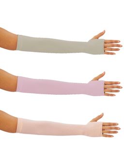 G Heist - Unisex Solid Assorted Uv Protection Arm Sleeves Gloves Multi-Color (Pack of 3)