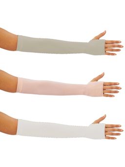 G Heist - Unisex Solid Assorted Uv Protection Arm Sleeves Gloves Multi-Color (Pack of 3)