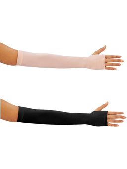 G Heist - Unisex Solid Assorted Uv Protection Arm Sleeves Gloves Multi-Color (Pack of 2)