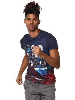 Rock.it - Men Navy Blue Crew Neck Smart Fit T-Shirt