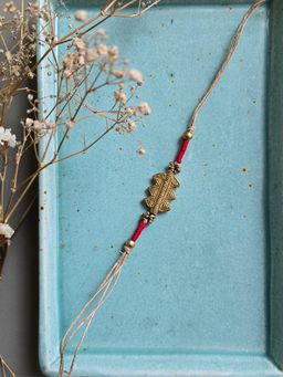 Studio Anviksha - Brass Motif Grey Rakhi