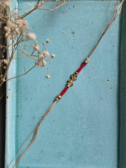 Studio Anviksha - Brass Grey Motif Rakhi