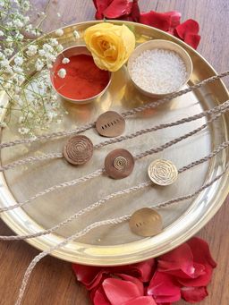 Studio Anviksha - Grey Brooch Pin Rakhi