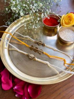 Studio Anviksha - White Brass Beads Rakhi