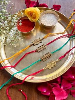 Studio Anviksha - Multi Color Keepsake Brass Rakhi