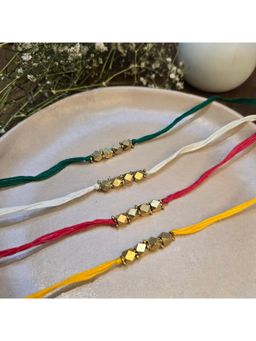 Studio Anviksha - Multi Colour Beads Brass Rakhi