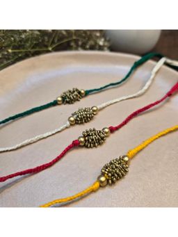 Studio Anviksha - Multi Color Zarna Brass Beads Rakhi
