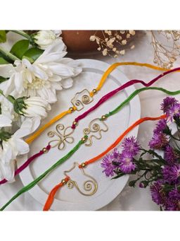 Studio Anviksha - Multi Colour Wired Brass Rakhi