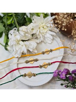 Studio Anviksha - Multi Color Diamond Brass Bead Rakhi