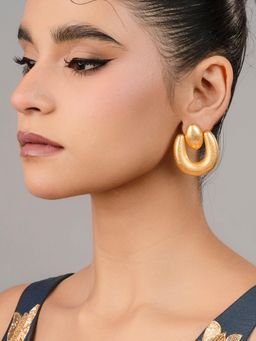 BaalaJewels - Gold Diya Drop Earrings