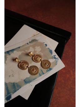 BaalaJewels - Gold Vintage Matt Finish Dangle Drop Earrings