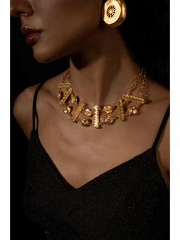 BaalaJewels - Gold Double-Layered Stripe Necklace