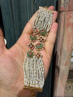 BaalaJewels - Off White Madhubala 2 Line Beaded Bracelet