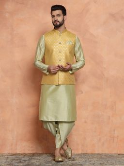 KISAH - Men Mustard Jacket Kurta (Set of 3)