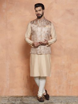 KISAH - Men Brown Jacket Kurta (Set of 3)