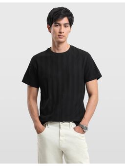Arrow Newyork - Men's Self Design Vertical Striped Elixir T-Shirt