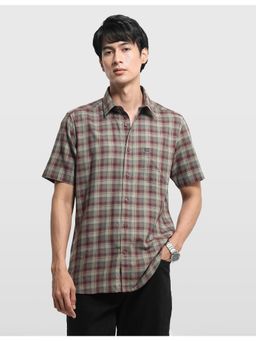 Arrow Sports - Mens Sage and Sun Plaid Checked Shirt