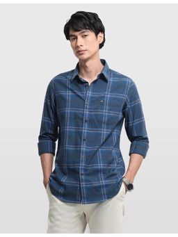 Arrow Sports - Mens Sage and Sun Self Design Windowpane Checked Shirt