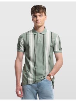Arrow Sports - Mens Vertical Striped Regular Fit Polo T-shirt